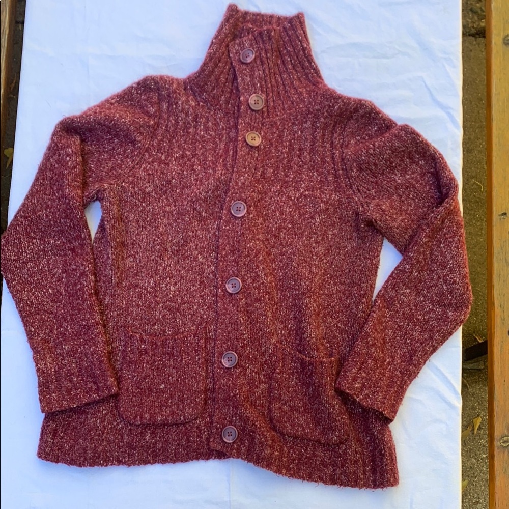 L.L. Bean Women's Burgundy Cowl Neck Sweater